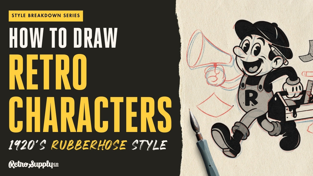 How to draw retro characters in 1920's rubberhose style.