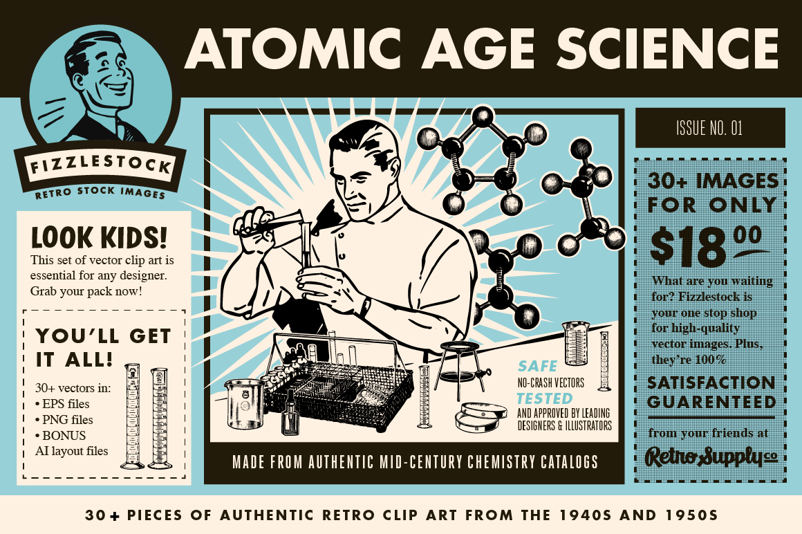 Atomic Age Science Part I | Retro Clip Art