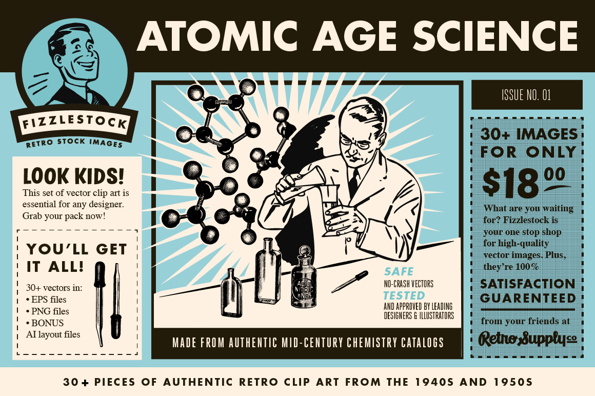 Atomic Age Science Part II | Retro Clip Art