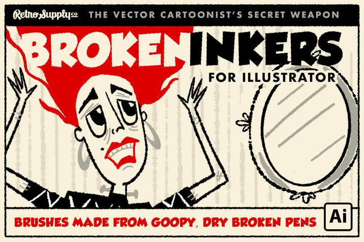 Broken Inkers Brush Set for Adobe Illustrator
