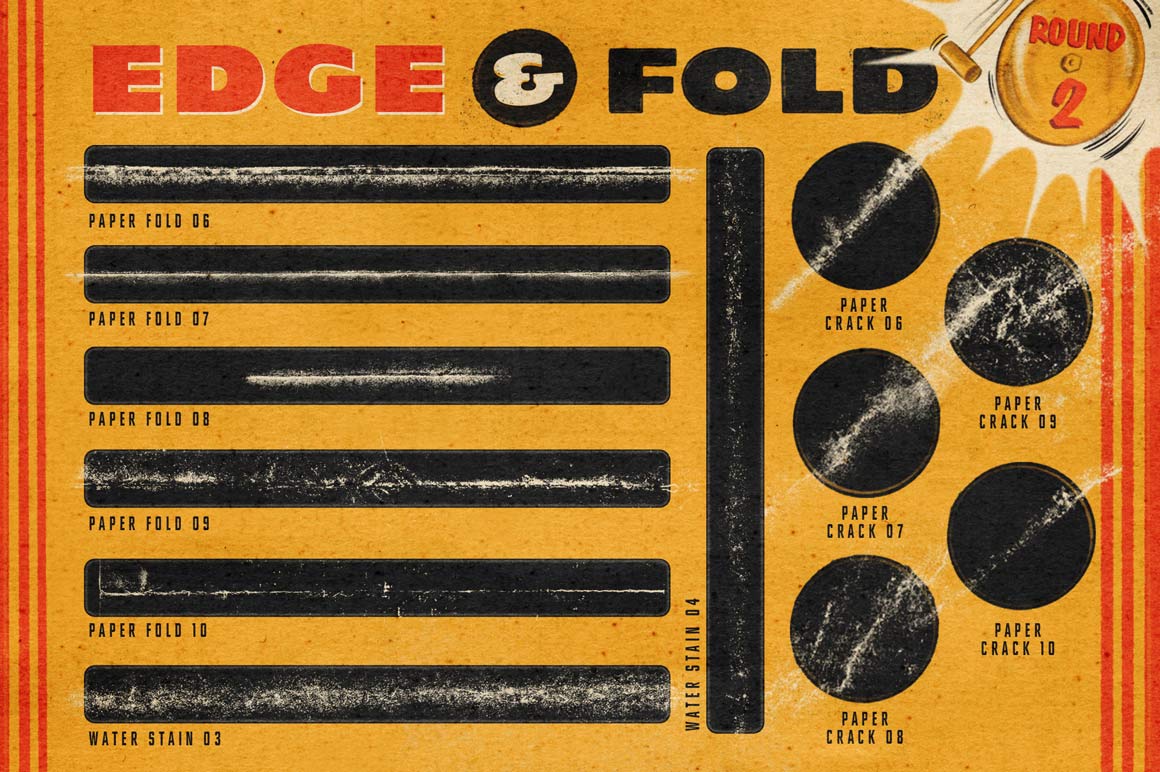Edge & Fold Distressor Brushes Vol. 2 for Clip Studio Paint