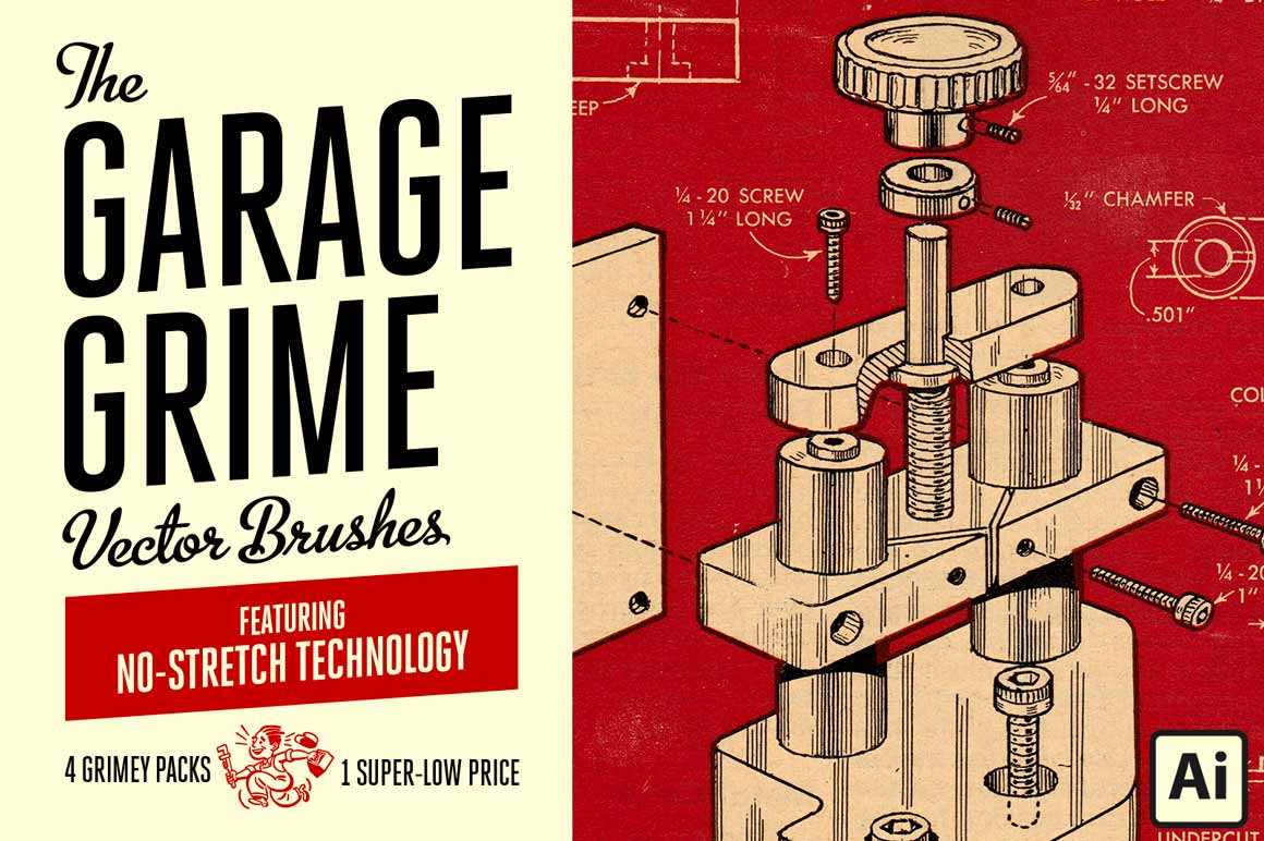 Garage Grime Vector Brush Bundle for Adobe Illustrator