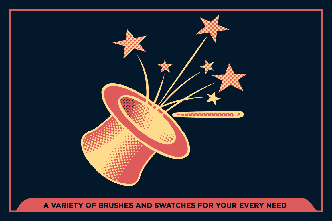 Black Magic Halftones | Vector Halftone Pattern Brushes for Adobe Illustrator