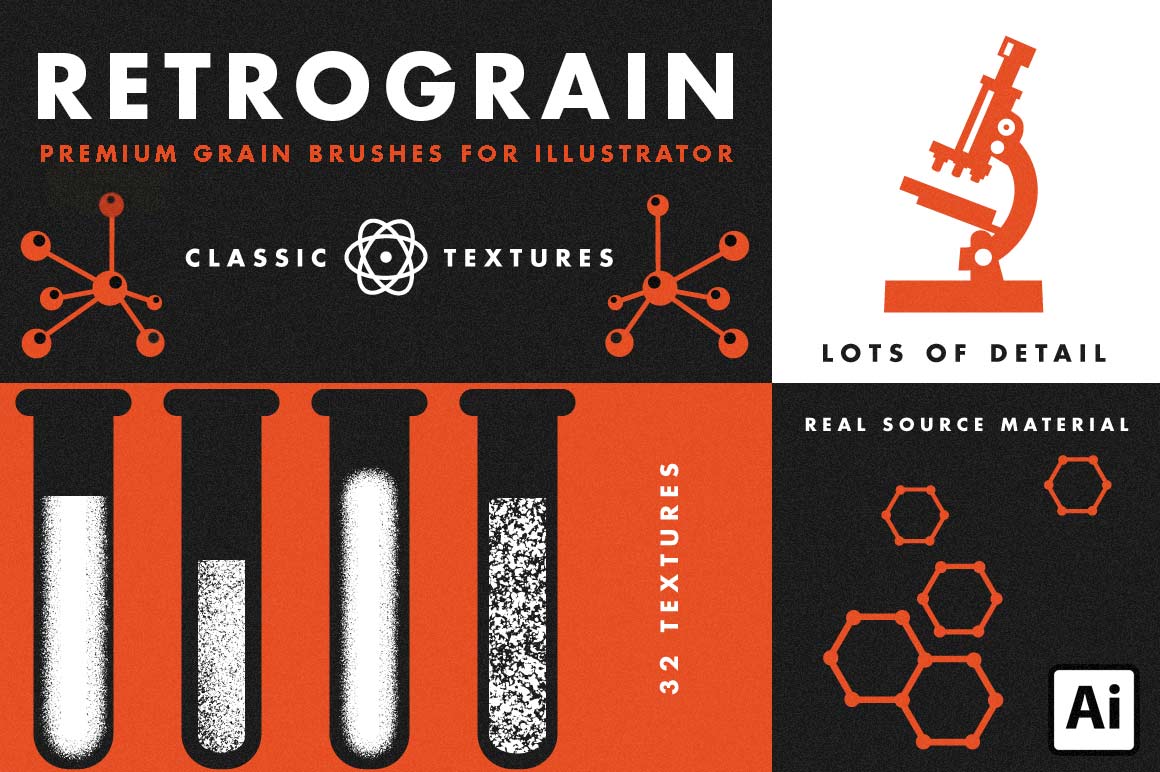 RetroGrain | Grain Brushes for Illustrator