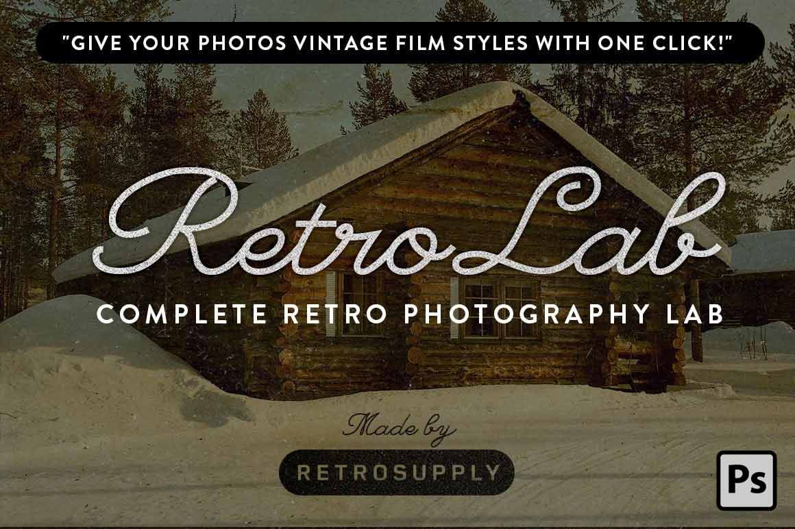 RetroLab Premium Photo Effect Kit for Adobe Photoshop