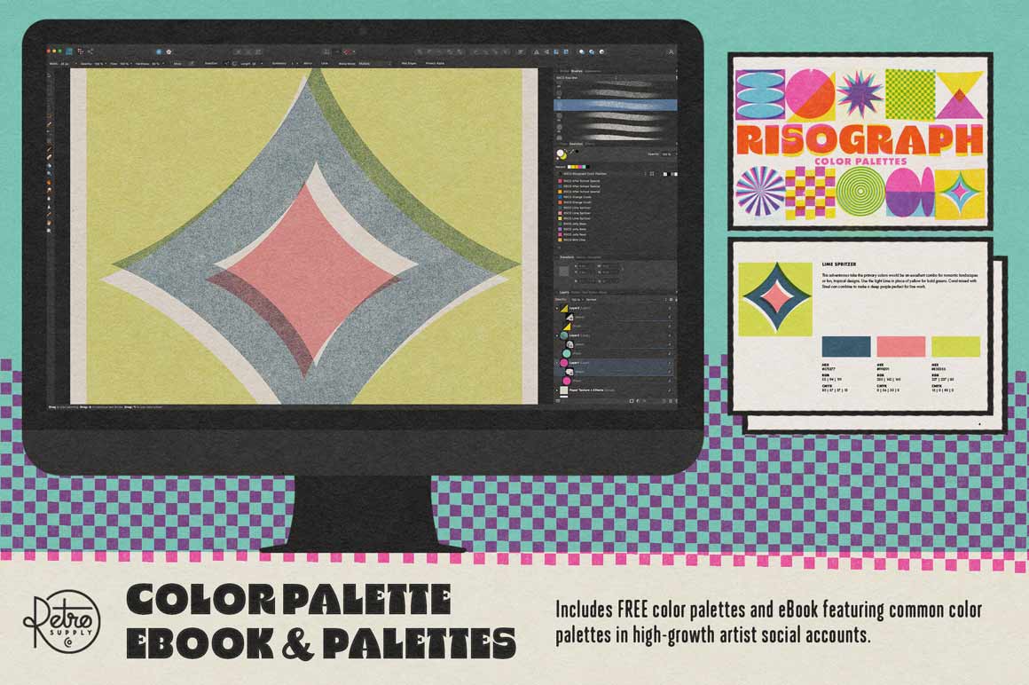 Risograph Brush and Texture Kit for Affinity