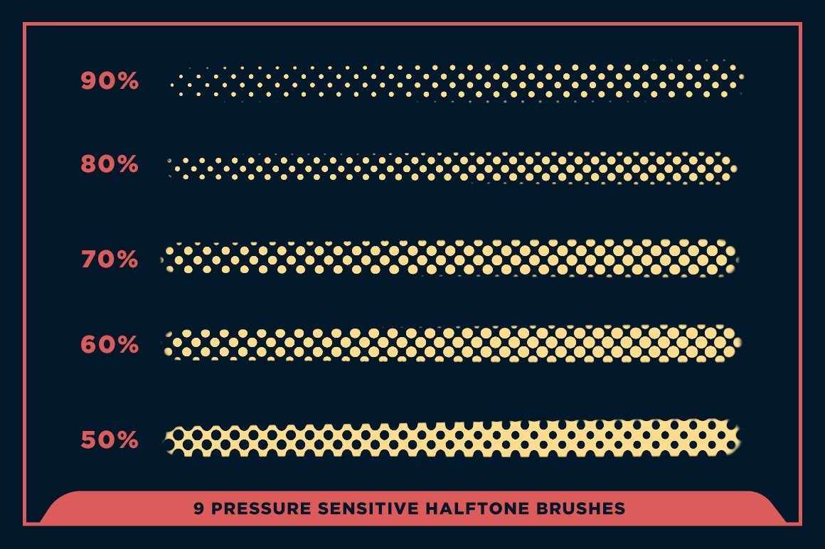 Black Magic Halftones | Halftone Brushes for Procreate Brushes RetroSupply Co