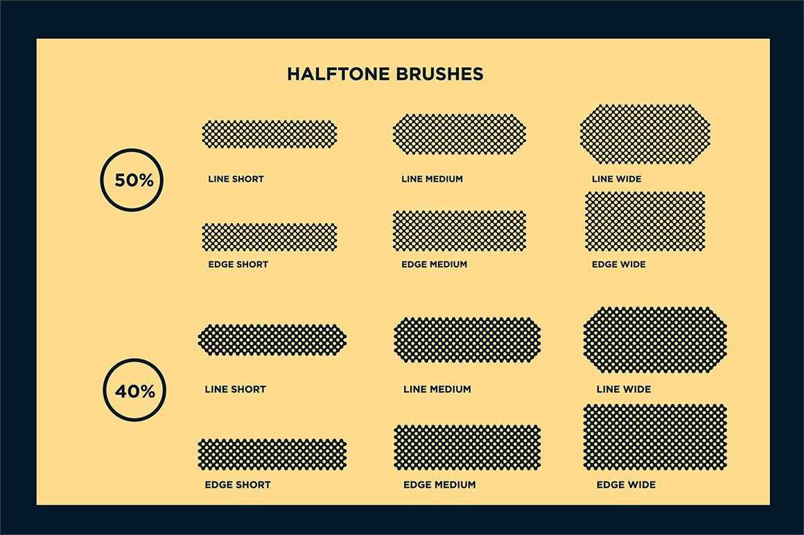 Black Magic Halftones | Vector Halftone Pattern Brushes Adobe Illustrator RetroSupply Co