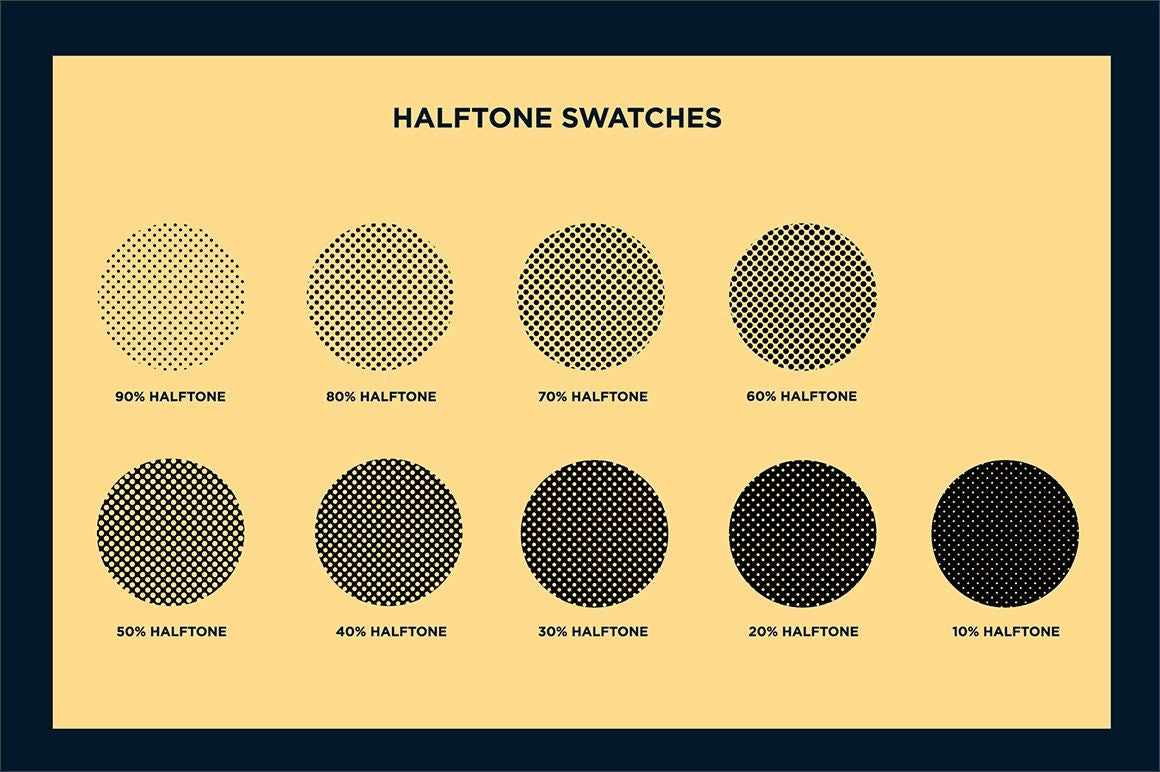 Black Magic Halftones | Vector Halftone Pattern Brushes Adobe Illustrator RetroSupply Co