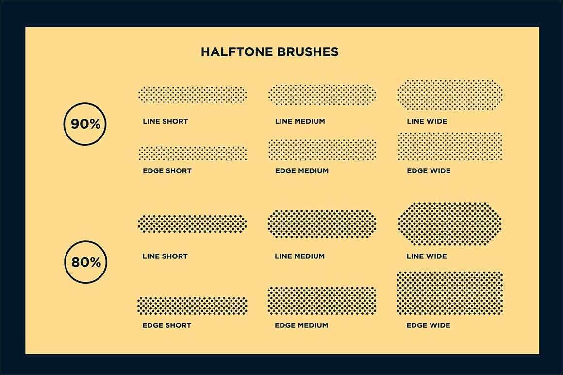 Black Magic Halftones | Vector Halftone Pattern Brushes Adobe Illustrator RetroSupply Co