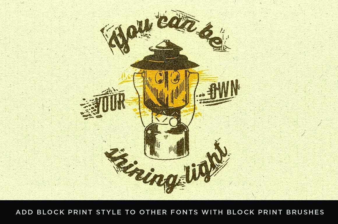 Blockprint Font & Brush Pack Fonts RetroSupply Co 