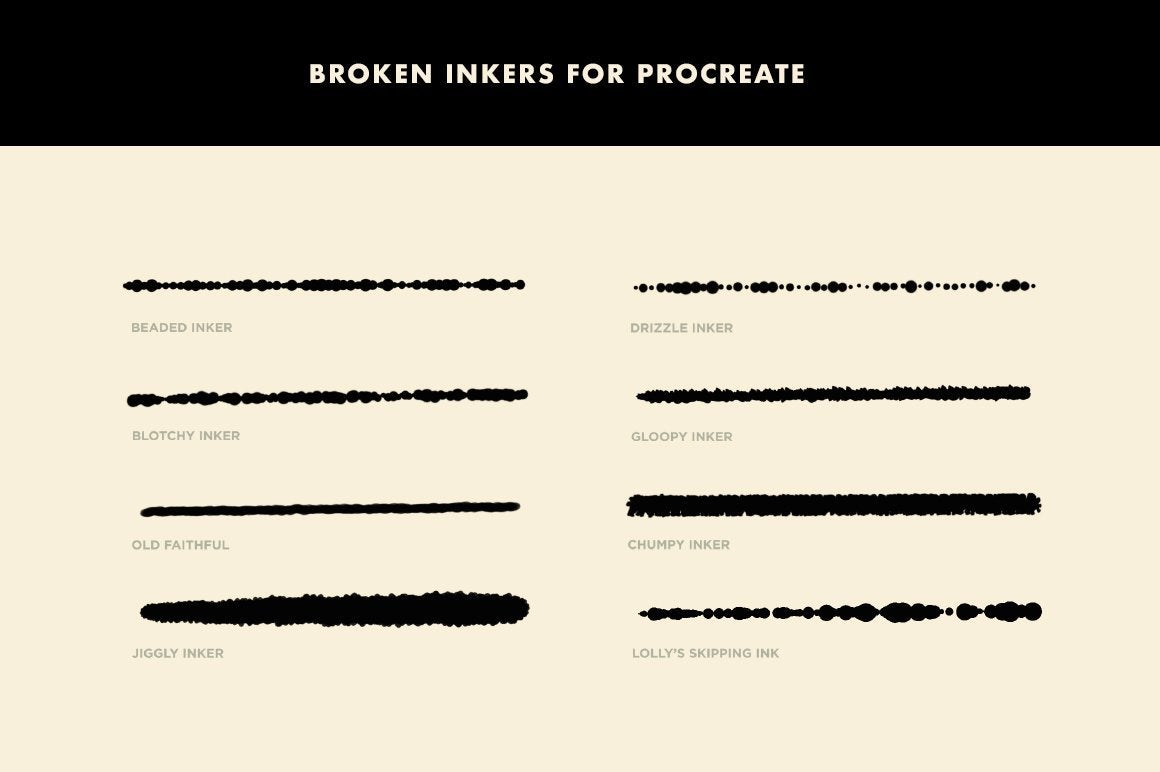 Broken Inkers Brush Set for Procreate Procreate Brushes RetroSupply Co. 