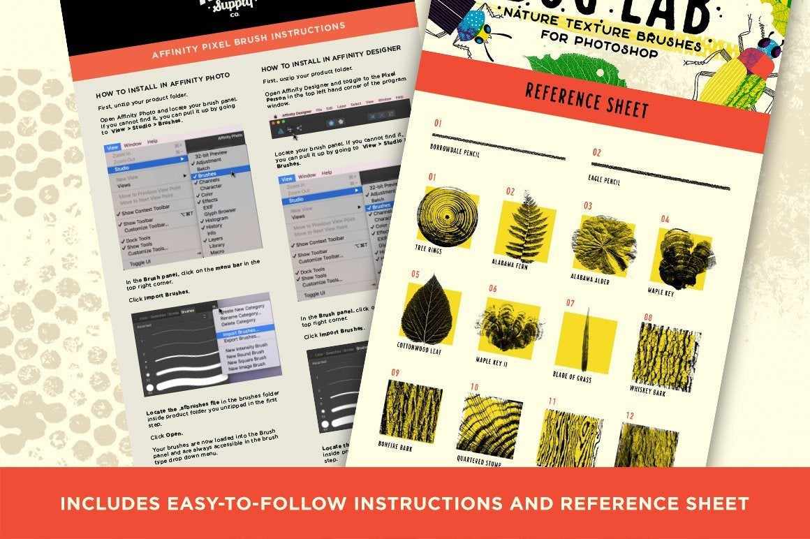 Bug Lab | Nature Texture Brushes for Affinity Brushes RetroSupply Co.