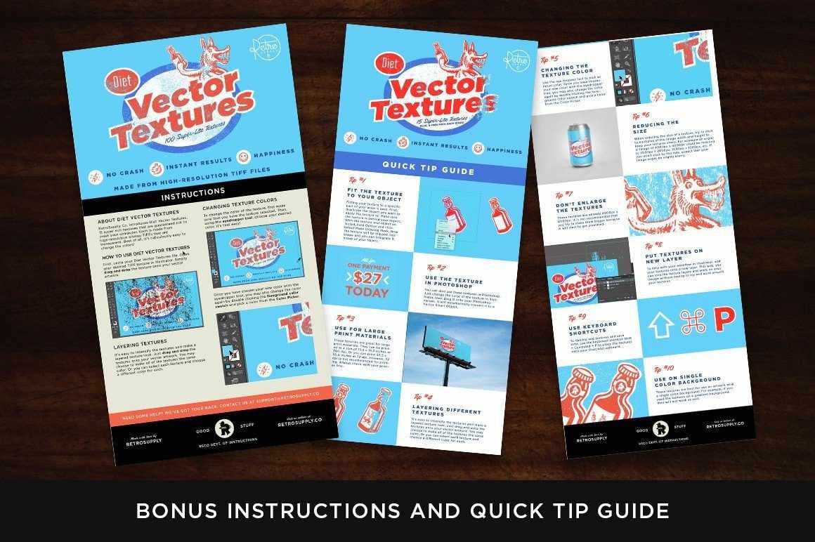 Diet Vector Textures Bundle Adobe Illustrator RetroSupply Co