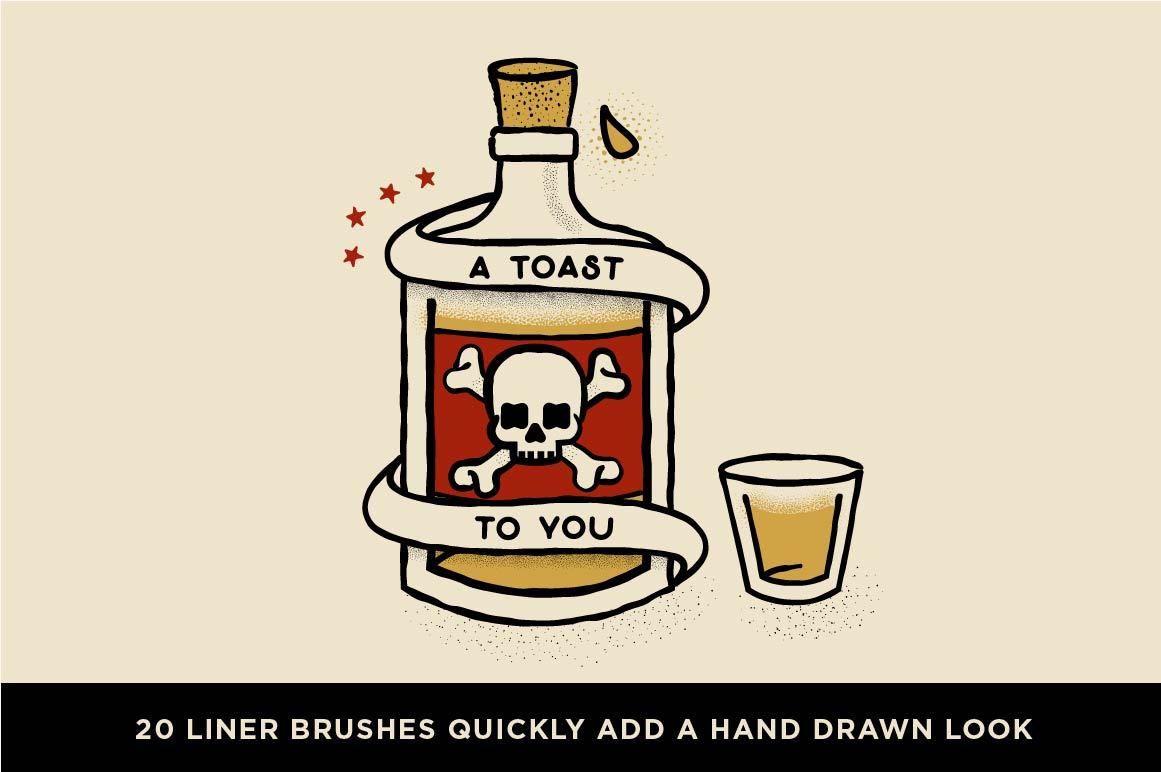 Drunk Sailor | Vector Stippling Brushes & More Adobe Illustrator RetroSupply Co