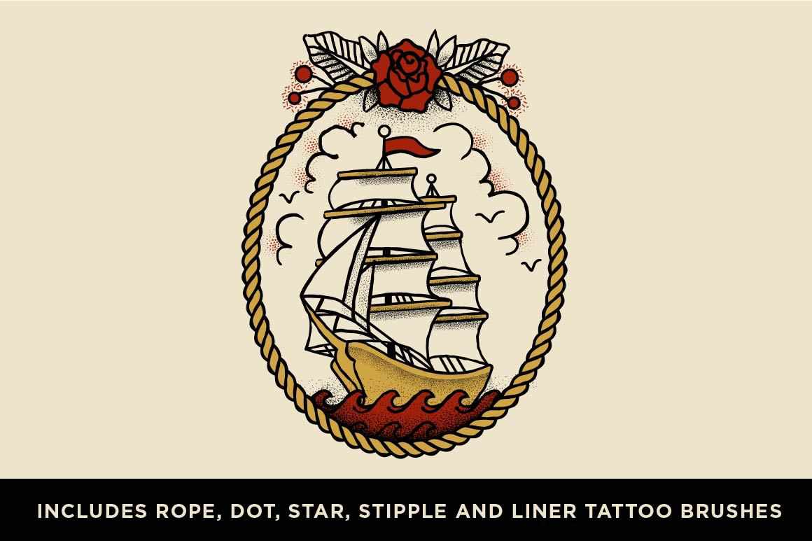 Drunk Sailor | Vector Stippling Brushes & More Adobe Illustrator RetroSupply Co
