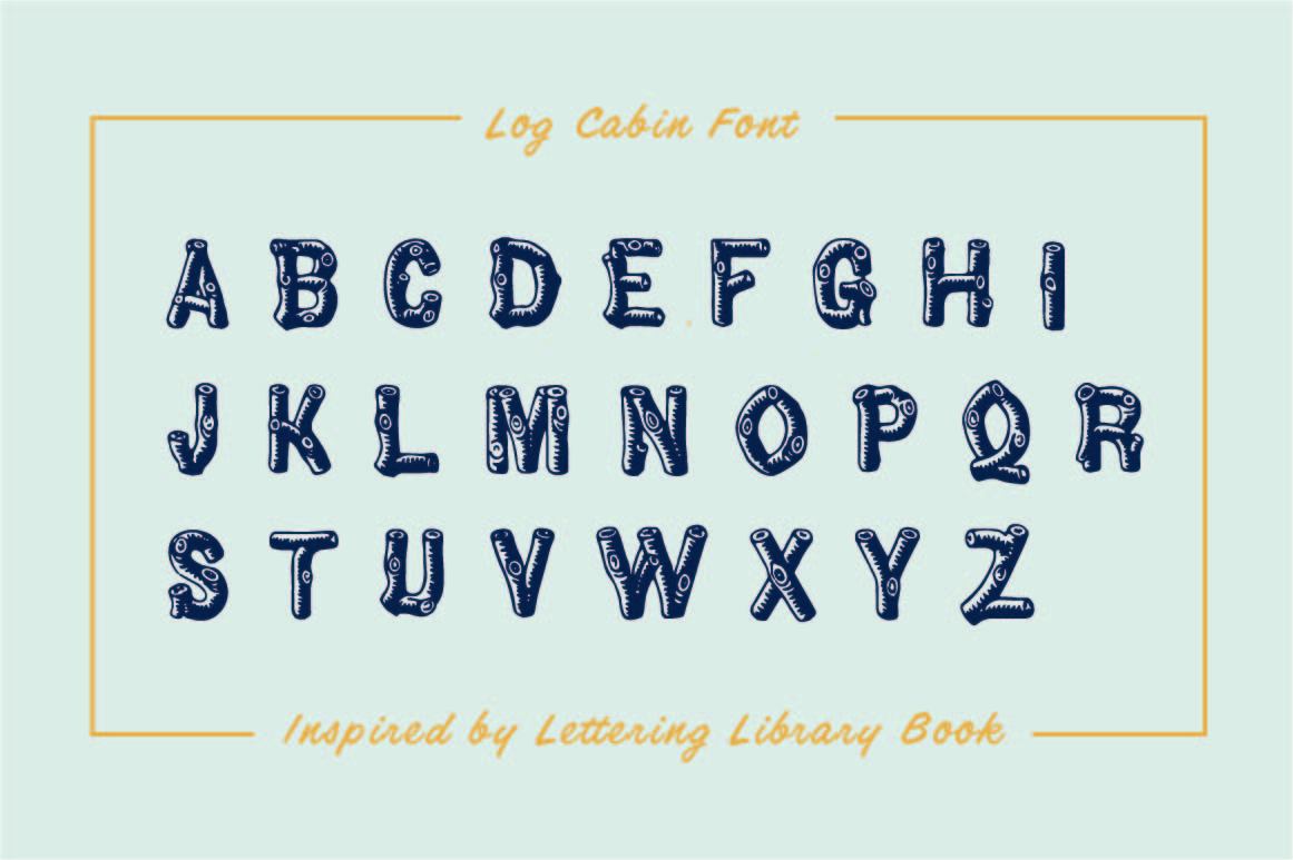 Log Cabin Font Fonts RetroSupply Co