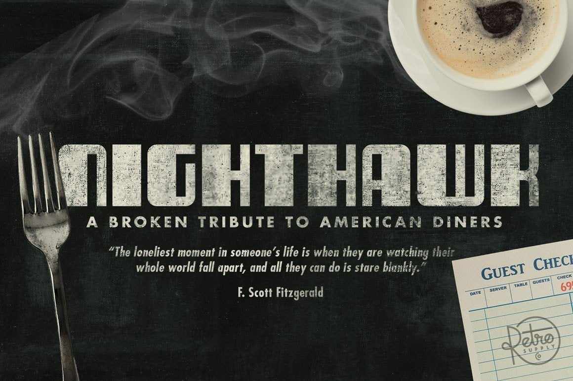 NightHawk Font Fonts RetroSupply Co