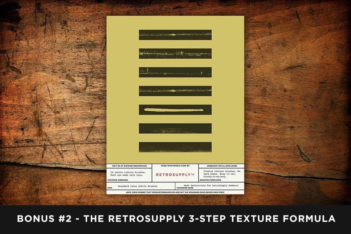 Standard Issue Brush & Texture Bundle Adobe Photoshop RetroSupply Co