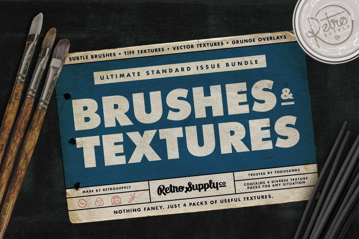 Standard Issue Brush & Texture Bundle Adobe Photoshop RetroSupply Co