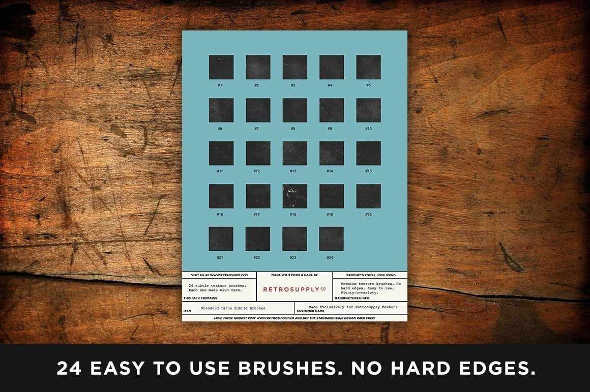 Standard Issue Subtle Brush Kit Adobe Photoshop RetroSupply Co