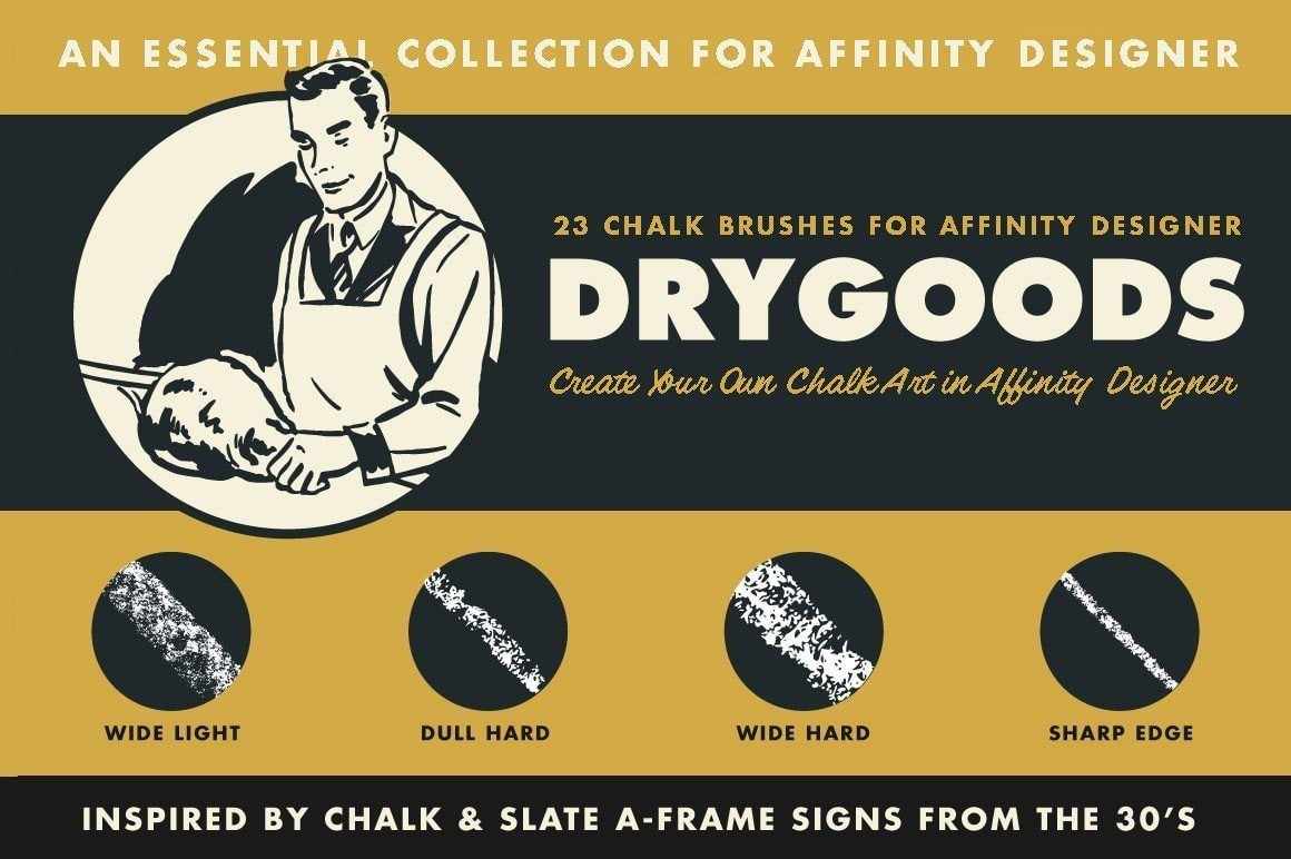 DryGoods Chalk Brushes for Affinity Designer by RetroSupply