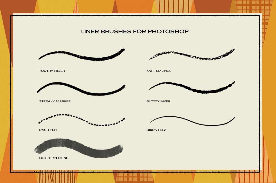The Liner Brush Pack for Photoshop Photoshop Brushes RetroSupply Co.