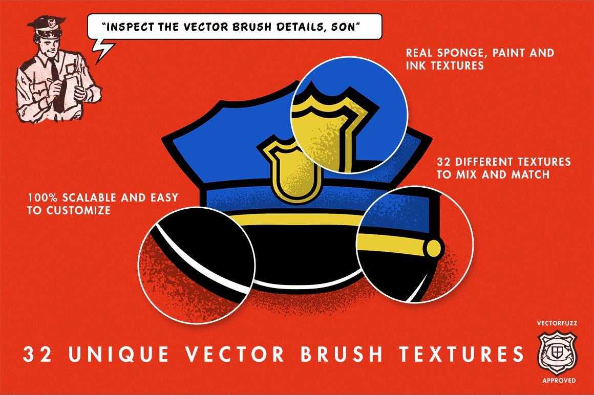 VectorFuzz Sponge Texture Brushes for Adobe Illustrator by RetroSupply by RetroSupply