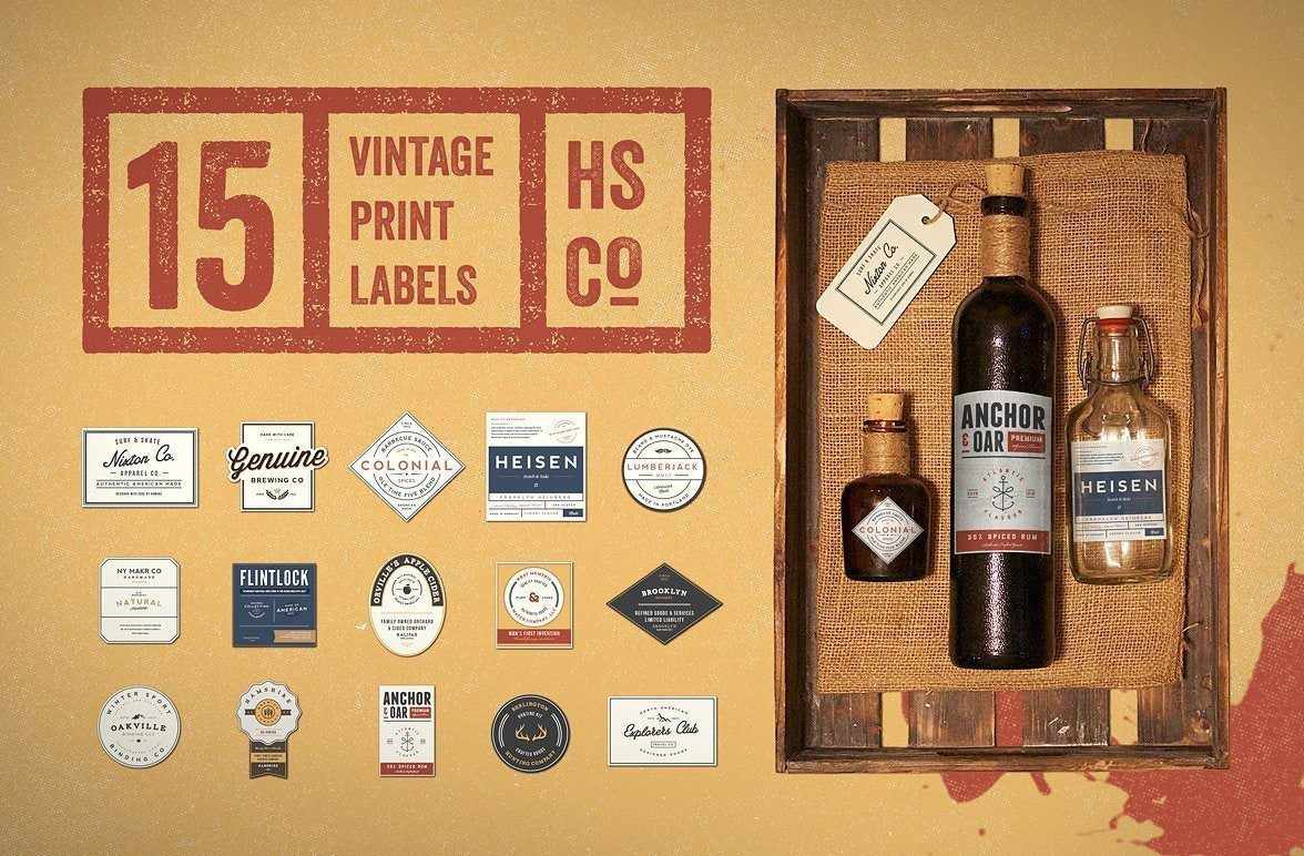 The Vintage Bundle by HSCO Fonts RetroSupply Co
