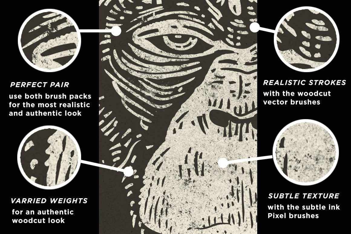 The Woodcut Brush Kit for Affinity Affinity Designer Brushes RetroSupply Co 