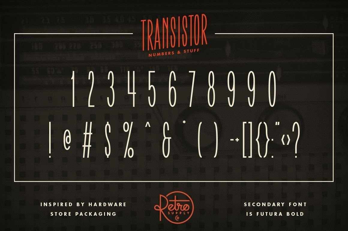 Transistor Fonts RetroSupply Co