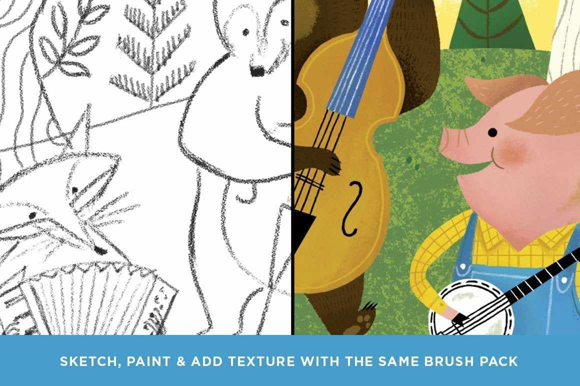 Woodland Wonderland Brush Pack for Procreate Procreate Brushes RetroSupply Co.