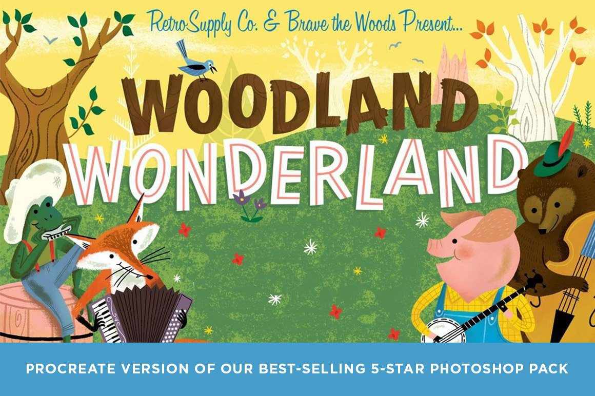 Woodland Wonderland Brush Pack for Procreate Procreate Brushes RetroSupply Co.