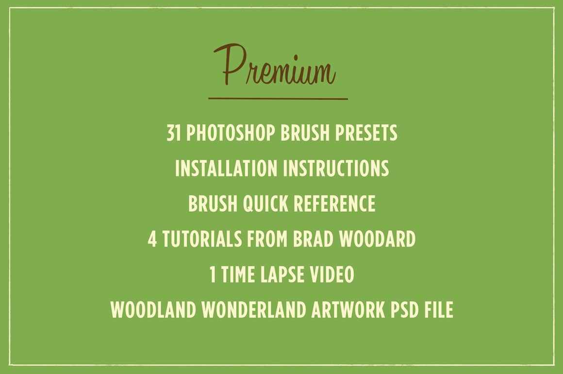 Woodland Wonderland Brush & Tutorial Pack Adobe Photoshop RetroSupply Co 