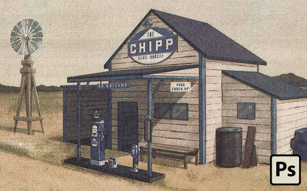 How to Make a Retro Fuel Station Illustration in Photoshop