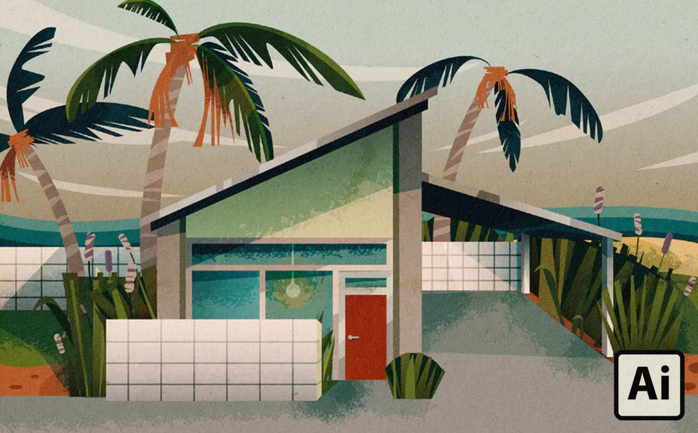 How to Make a Mid Century Modern House Illustration in Illustrator