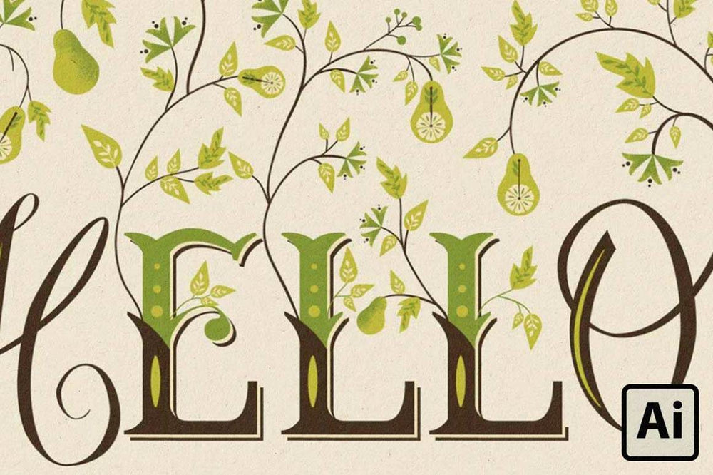 Botanic Lettering How to Create Botanical Lettering in Adobe Illustrator - RetroSupply Co.