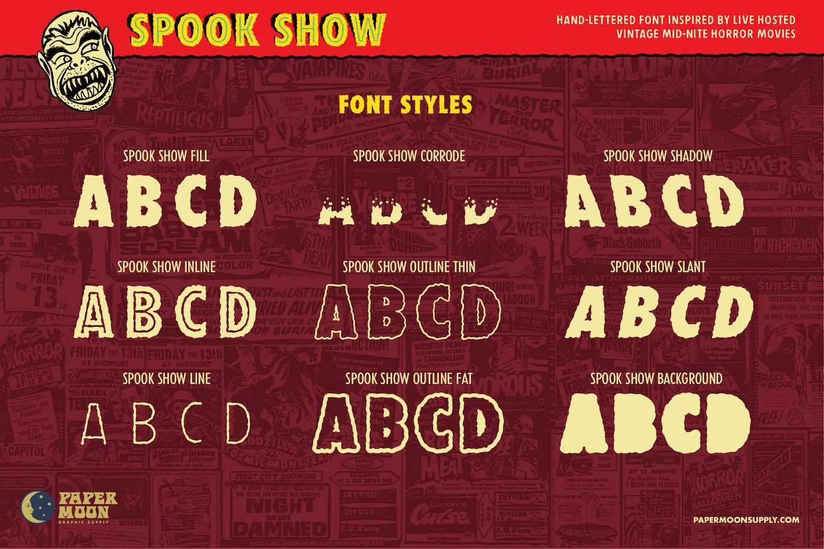 Spook Show Font & Graphics Collection