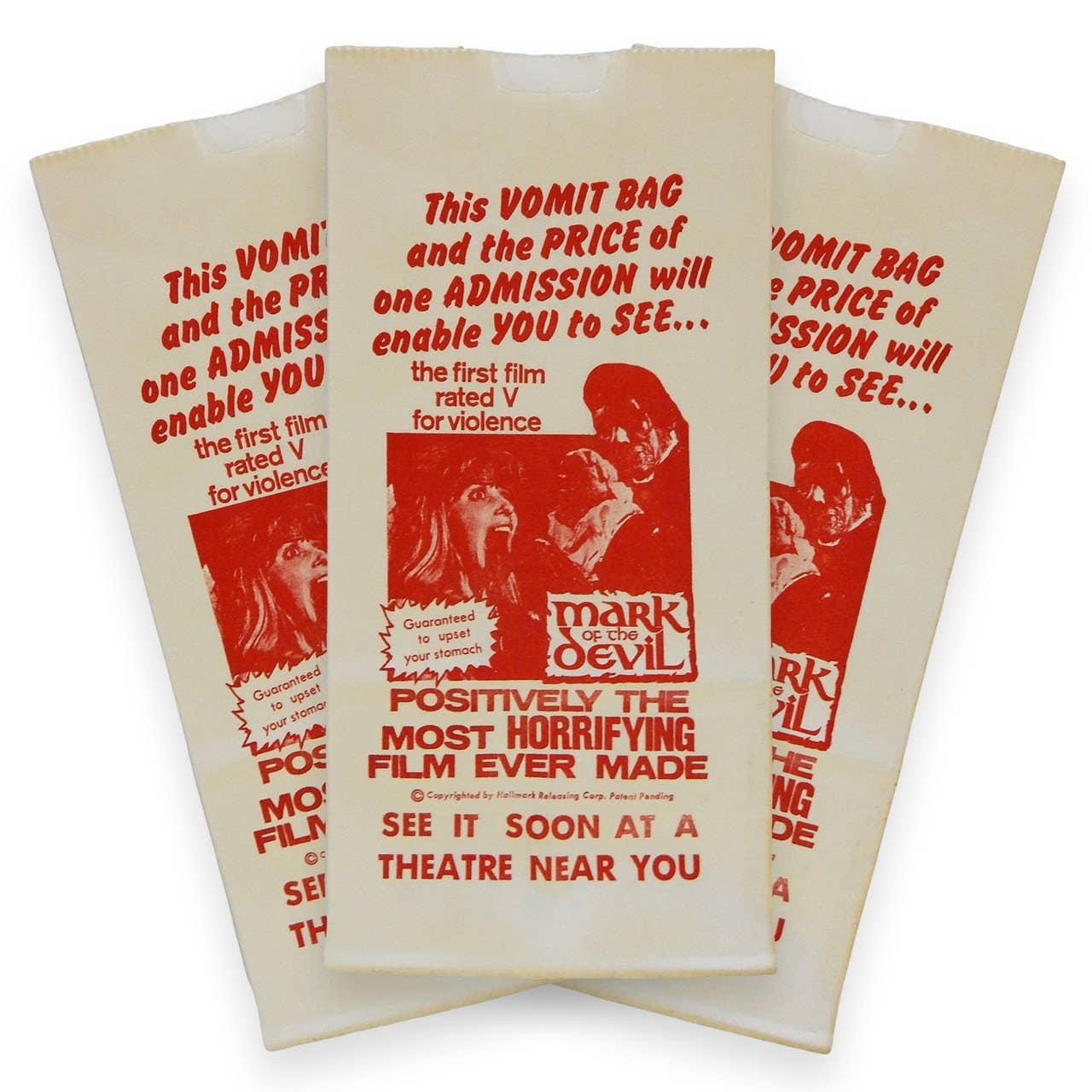 Vintage 'Mark of the Devil' Vomit Bag