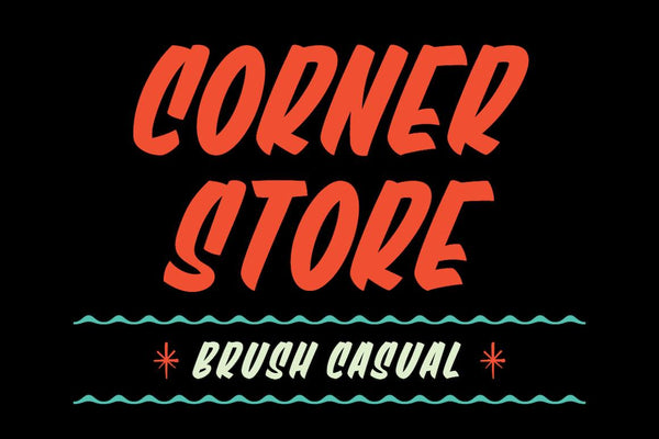 Store Cursive Corner Store Brush Script Font | RetroSupply Co.