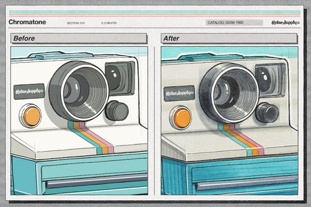 Before and after comparison of Affinity alcohol marker brushes showing realistic shading blending and texture effects