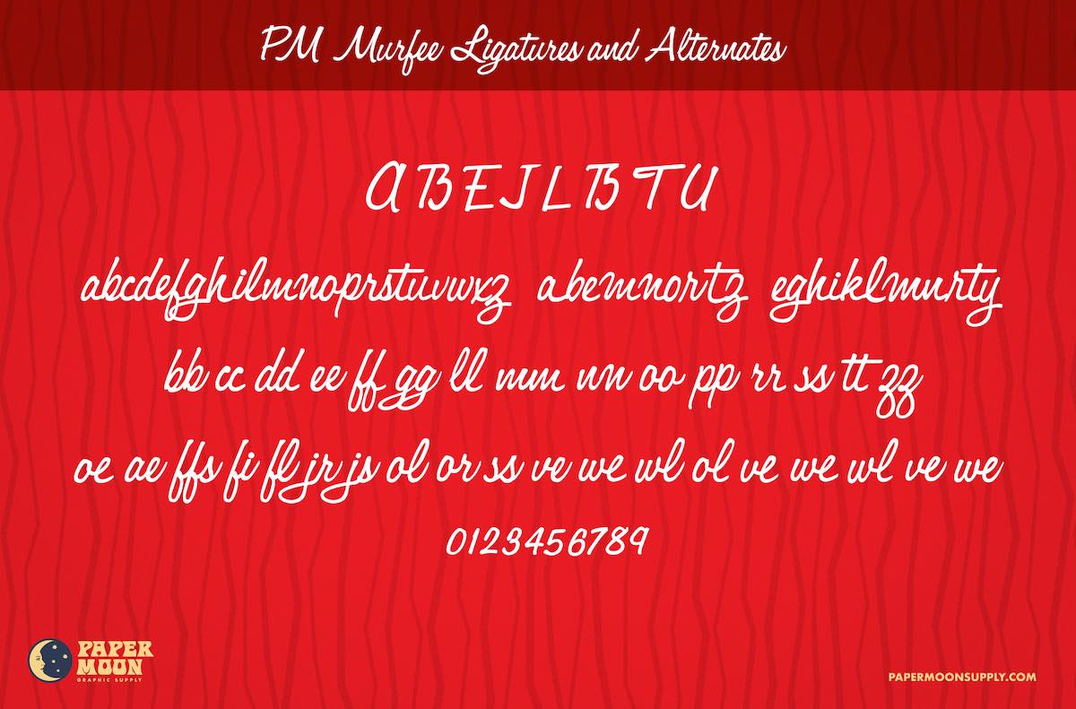 Murfee Mid-Century Script - Ligatures and Alternates