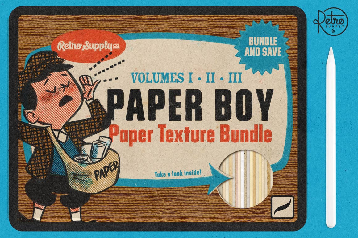 Paper Boy Paper Texture Bundle for Procreate