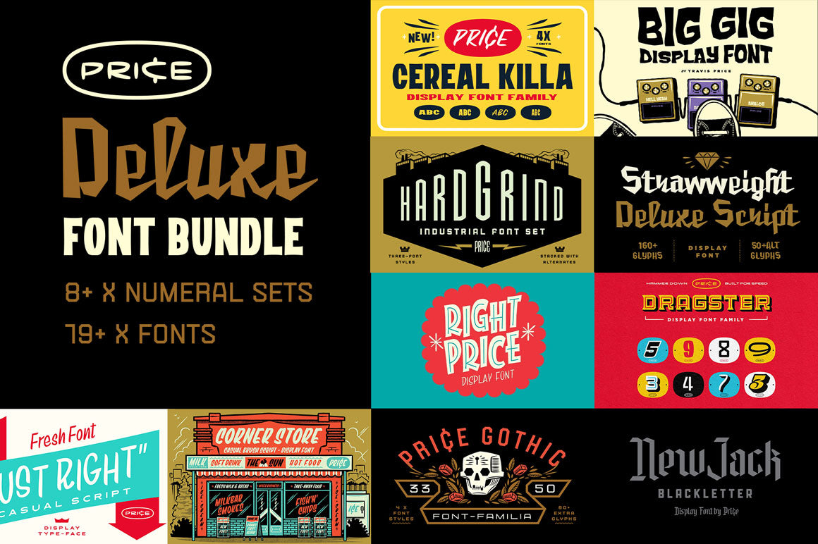 Fun. Price Font Price Deluxe Font Bundle - RetroSupply Co.