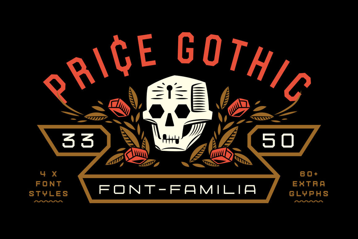 Price Gothic Font | RetroSupply Co., image size:1160x773