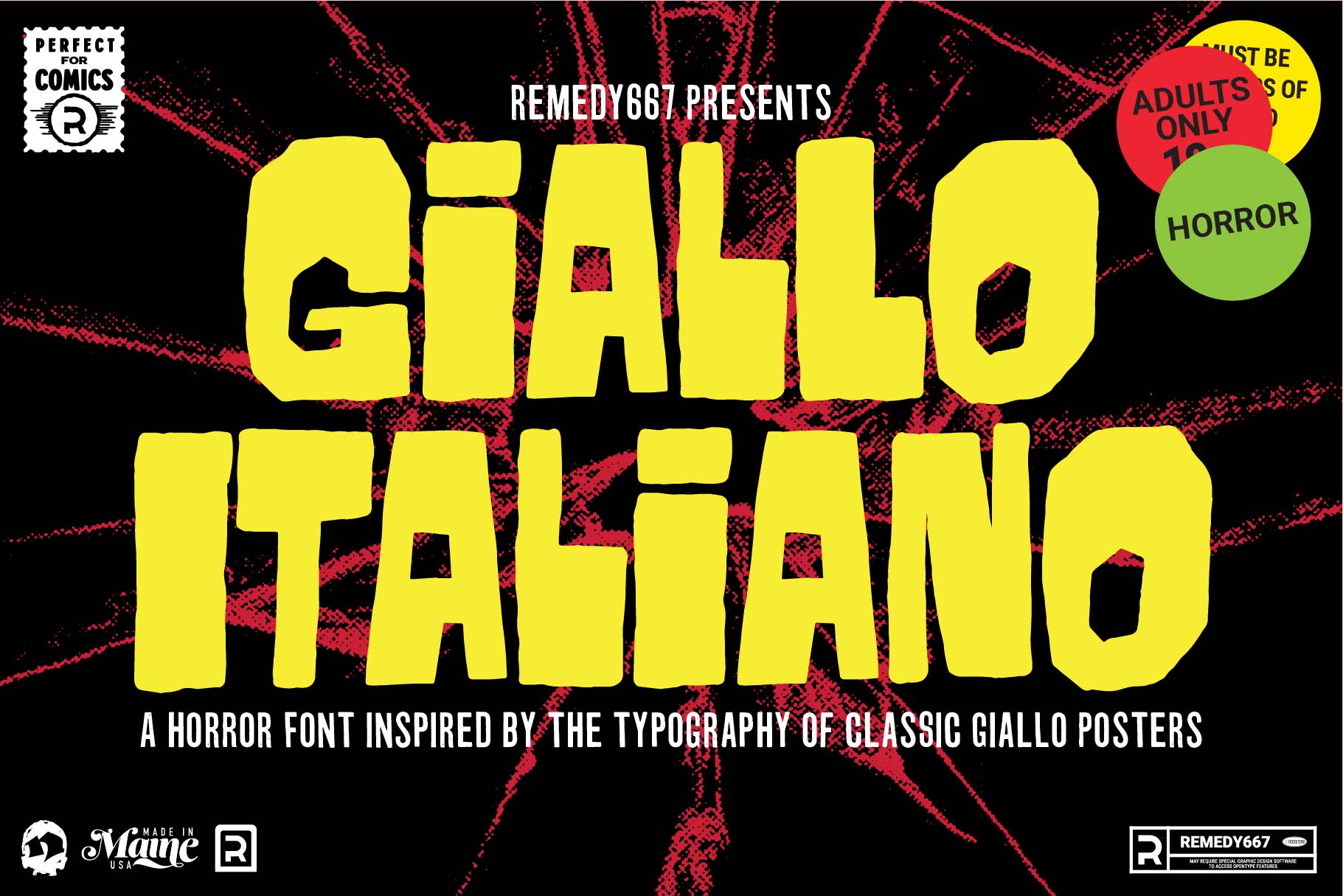 Giallo style horror font | RetroSupply Co.