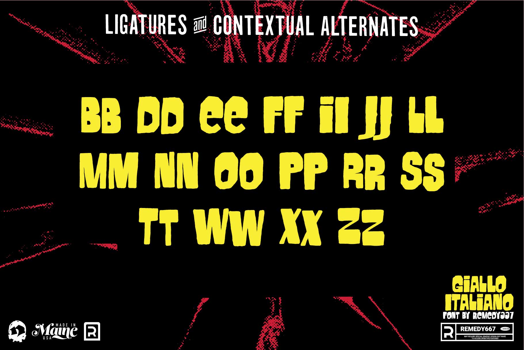 Mid-Century horror film font with ligatures and contextual alternates | RetroSupply Co.