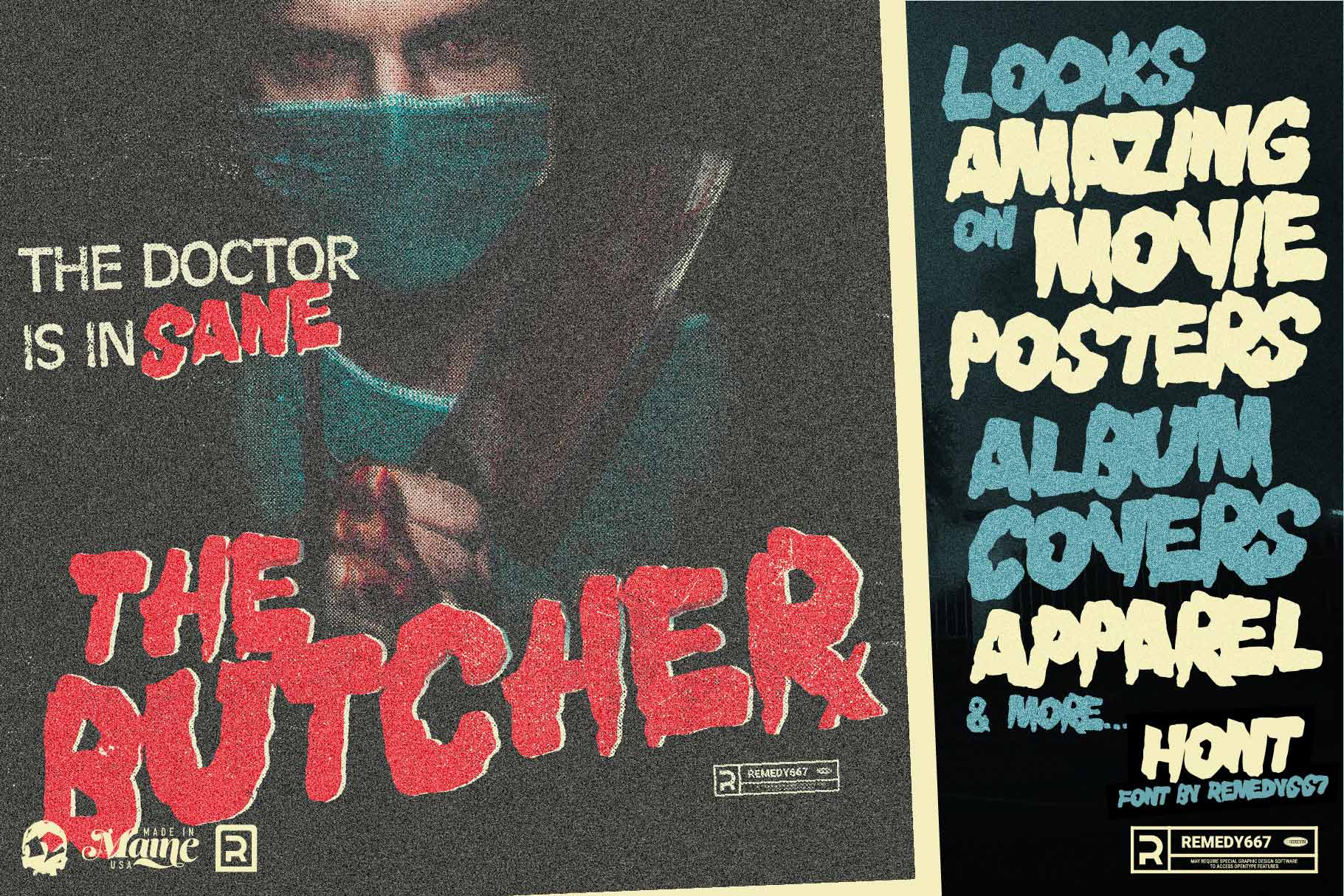 Textured vintage horror font for movie posters, album covers, and apparel | RetroSupply Co.