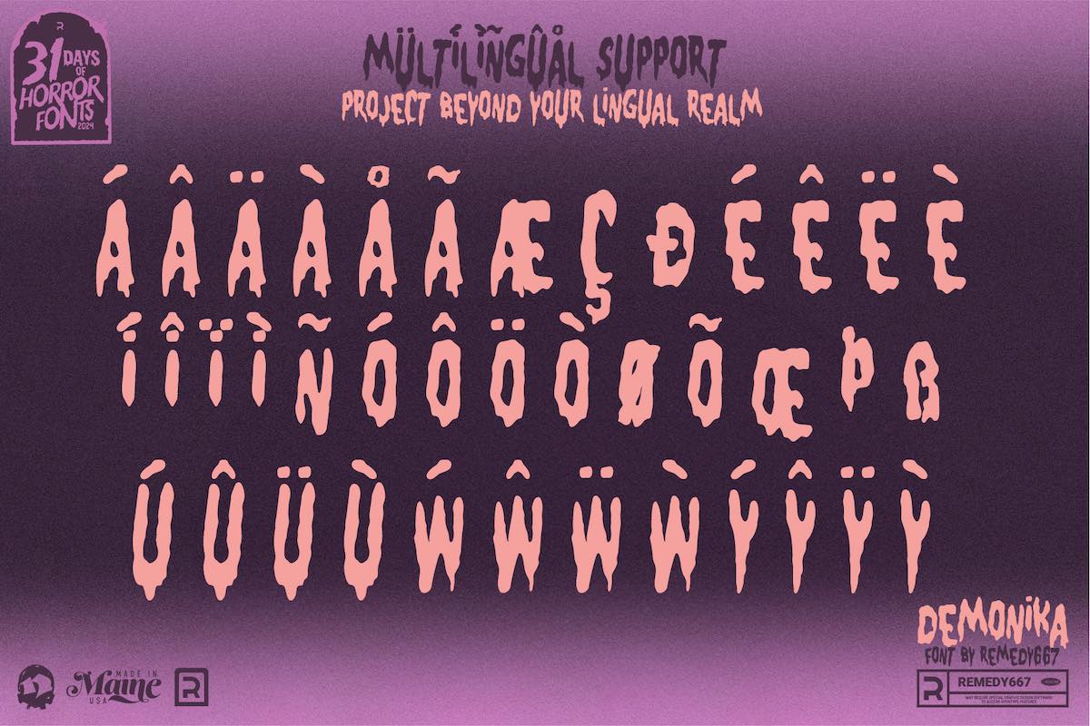 The Typefaces of Terror Collection