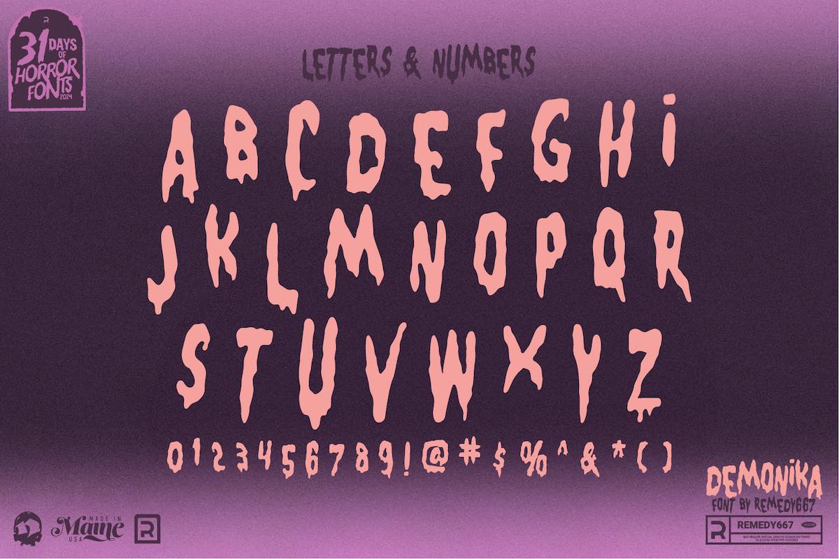 The Typefaces of Terror Collection